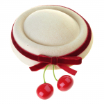 Kirsipunane lipsukesega v&auml;ike m&uuml;ts juukseklamber naistele t&uuml;drukutele magus barett peakate &otilde;htupeoks ja igap&auml;evaseks kandmiseks valge