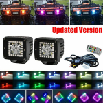1 paar 72W 3 Super Heledad Kuubikud LED T&ouml;&ouml;valgusti Baar RGB Halo V&auml;rvi Ingli Silmad