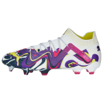 Puma Future Ultimate Create &Uuml;marotsalised Paelkinnitusega Jalgpallikingad Unisex Jalgpallikingad Valge Lilla Kollane 107323-01 40