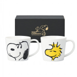 Kanesho Keraamika Snoopy Woodstock Naeratava N&auml;oga Komplekt Valmistatud 623750 PEANUTS & Kruusid, 2, Keskmine, U.. 280ml, Jaapan,