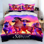 Multikas Vaim Vabad Hobused Tekikott Komplekt 2_3 tk Poistele T&uuml;drukutele Twin Queen Suurus Tekikott Padjap&uuml;&uuml;r Voodi EU Single 135x200cm