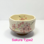 Mino N&otilde;ud Sakura T&uuml;&uuml;p 2 Matcha Kauss Chawan Valmistatud Jaapanis Dia 9cm S valge