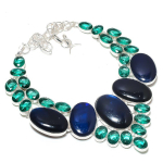 Natural Blue Labradorite 925 Sterling Silver Jewelry Necklace 18 e0v20