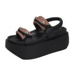 Moodsad naiste platvormsandaalid Uued Suvised Disainerid Madalad Kontsad Paksude Taldadega Kingad 8CM Rannaslipprid Naiste Gladiaatori Spordisandaalid 34 black