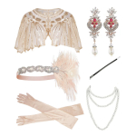 1920ndate Flapper Gatsby peokost&uuml;&uuml;mi aksessuaarid naistele Vanaaegne strasskividega peaehe rippuvate k&otilde;rvar&otilde;ngastega, meigipeo riietus F
