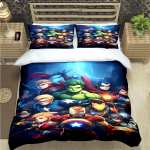 Moodne superkangelane A-Avengersi tr&uuml;kiga voodipesukomplekt Tekikate Tekk Voodi Noortele Lastele T&uuml;drukutele Poistele Luksuslik S&uuml;nnip&auml;evakingitus EU Twin 135x200cm