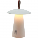 Lampe de table sans fil - LUMISKY - FUNGY - H29 cm - Aluminium - Anse en cuir - LED blanc chaud valge