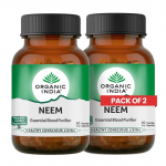Organic India Neem Taimsed Kapslid 325mg 2 Pakki Nahatervise ja Loodusliku Detoksikatsiooni Toidulisandi jaoks
