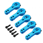 Uxcell 25T Alumiiniumist Servosarv M3 keermega, Metallist Roolivarras Futaba Sabox Xcore RC auto veoauto bagi lennukile, Sinine, 5 tk pakis