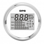85mm Spidomeeter Digitaalne GPS LCD 8 V&auml;rvi Taustvalgustus 0&ndash;999 S&otilde;lme KM H MPH 12V 24V Valge Tahvel H&otilde;bedane Raam