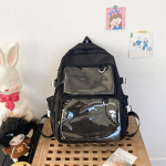 Kawaii Itabag Naiste L&auml;bipaistev Seljakott Suure Mahutavusega Kolledži&otilde;pilane JK Koolikott must