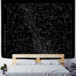 Seinakatted Seinale Riputatav P&otilde;hjapoolkera Taevakaart T&auml;htkujud Seinakate Must Taust Interstellaarne Taev Seinakujundus 200x150CM