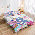 MINISO Multifilmi tekikott Anime Care Bears Komplekt Kawaii Care-bears Padjap&uuml;&uuml;ri Komplekt Laste Voodipesu Komplekt Kaunistus T&auml;is Suurus Queen Suurus King Suurus 135X200cm