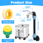 3/4-tolline v&auml;ljalaske kraan IBC adapter Mitmeotstarbeline vooliku &uuml;hendus Asendus IBC paagi tarvikud 1000L IBC konteineri vihmavaadi jaoks 3/4''
