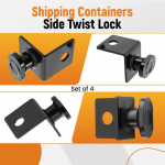4 Pack Shipping Container Tie Downs Anchors Black for Anchoring to Rock Floor