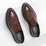 K&auml;sitsi valmistatud meeste Oxford kingad Hall nahk Brogue Meeste pidulikud kingad Klassikalised &auml;ri-formaalsed kingad Mehele Pulmad Zapatillas Hombre 38 pruun