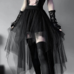 V&otilde;rgust k&otilde;rge v&ouml;&ouml;kohaga ebakorrap&auml;rane seelik naistele Gooti stiilis Suvine vabaaja seelik Seksikas ja v&otilde;luv Goth XS must