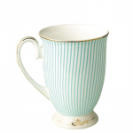 Elegantsed teetassid Briti puhastatud keraamilised tassid Bone China Blue Stripes Kohvitass Kuldne muster Mood Unikaalne disain Pokaal 201-300ml