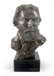 Cyprian Kamil Norwid - marble bust, statuette of a famous person, decoration for office, school, and hotel by the Art-Dog brand pruun