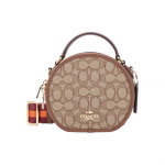 Coach Canteen 17 Klassikaline Monogramm T&otilde;mblukuga Sulgemine Signatuuriga Jacquard Peene Klibukujulise Nahaga K&auml;es Hoitav &Otilde;lakott Crossbody V&auml;ike CO986-IMVGB Basic Set (Bag+Dust Bag)