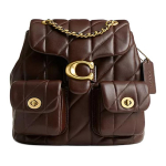 Coach 21 metalliklogo tepitud disainiga nahast seljakott Naiste seljakott Pruun CU076-B4MPL Basic Set (Bag+Dust Bag)