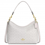 Coach Laurel 31 Logoga T&otilde;mblukuga Sulgemisega Kunstnahast &Otilde;lakott Suur Unisex &Otilde;lakott Valge CV975-IMXU5 Basic Set (Bag+Dust Bag)