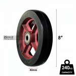 6, 8,10, 12 tolli suruk&auml;ru kummist ratas raskeveokite ratas k&auml;ru/k&auml;ru/suruk&auml;ru asendamine 8 Inch must