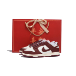 Nike Dunk Leather Coverage Slip Resistant Low top Skateboard Shoes Women's Red HJ3491-161(Team59-SBOX) 40.5 red