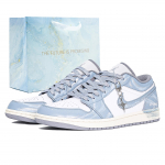 Jordan Air Jordan 1 Kulumiskindlad Madalad Vintage Korvpallijalatsid Naiste Sinised Valged 553560-053(Team1375-&middot;G) 36