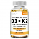 D3 ja K2 vitamiin 5000 IU Toetab lihaste tervist Taimetoitlane K&otilde;rge intensiivsusega 120 pehmet kapslit 120 Capsules