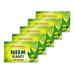 Patanjali Neem Kanti Taimne Kehapuhastusseebi Pakk 5 x 75 g T&uuml;kki Niisutav S&uuml;gavpuhastav Seep Pehmele Siledale Nahale