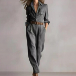 Naiste pikak&auml;iguline rev&auml;&auml;riga n&ouml;&ouml;pidega retro ruuduline t&ouml;&ouml;jumpsuit v&ouml;&ouml;ga XS