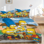 The Simpsons perepilt voodipesukomplekt tekikate Kingitus magamistuppa, Sisaldab 1 tekikatet ja 2 padjap&uuml;&uuml;ri, Tekk ei kuulu komplektiB511 135x200cm