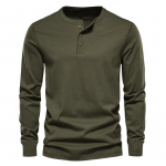Meeste pikkade varrukatega Henley s&auml;rk Raskekaaluline Vintage Vastupidav Meeste Slim &Uuml;mara kaelusega Pikkade varrukatega T-s&auml;rk Meeste M