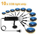 Must kapi valgusti COB LED ribavalgustid 10-&uuml;hes H&auml;mardatav puutekontrolliga, Sobib vitriinkappidele, veinikappidele, n&auml;itusekappidele 1M