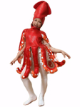 Laste Halloweeni Merielu Kalmaari Jumpsuit Kost&uuml;&uuml;m Koolipeoks L (5-6 years) punane