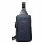 MICHAEL KORS Cooper Logo T&otilde;mblukuga Kaetud L&otilde;uend Rinnakott Crossbody Kott Tavaline Meeste Tumesinine sinine