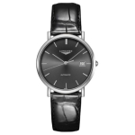 LONGINES Boya sarja automaatne mehaaniline liikumine 30 meetrit veekindel meeste k&auml;ekell 37 mm must sihver roostevabast terasest korpus nahkrihm L4.810.4.72.2 must