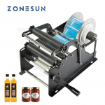 ZONESUN K&auml;sitsi m&auml;rgistusmasin k&auml;epidemega Sildiprinter Metallist &uuml;mmarguse pudeli pakkimismasin Pudelisildistaja ZS-50P