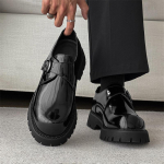 Meeste kvaliteetne valik nahast kingad Vabaaja mood Retro meesterahva Derby kingad Trendikad platvormkingad K&otilde;rgetasemelised mokassiinid Zapatillas Hombre 38 must