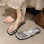 Kristallklipsiga varbaosa Naiste sussid Korterid Kingad Kleit Hubased Kingad Naine Suvi Vabaaja Sandaalid 2025 Uus Trend Zapatos De Mujer 35