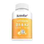 D3-vitamiin 10000 IU & K2 100mcg Maksimaalse Tugevusega Kompleks, 120 Toidulisandi Kapslit 120PCS white