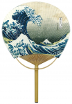 Shikoku Uchiwa umbes 28 x 41 cm (Jaapani lehvik), Hokusai Lained,