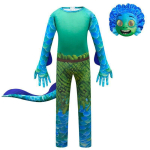 M&auml;nguline Luca Laste Peokost&uuml;&uuml;m Maski ja Kinnastega Meeldej&auml;&auml;vaks Halloweeni L&otilde;busaks 120cm blue