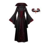 T&uuml;drukute Cosplay Punane Vampiir Halloweeni Kleit Lastele Kummitus Pruut Gooti Kost&uuml;&uuml;m Vampiir Karnevali R&otilde;ivad Must Punane Riided 110cm black