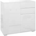Kummut Sideboard hoiukapp 2 sahtlit 2 ust riiuliga 79 x 36 x 74 cm L&auml;ikiv valge 79 x 36 x 74 cm
