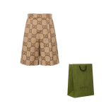 GUCCI SS21 Vabaaja l&uuml;hikesed p&uuml;ksid Meeste Kollane 673181-ZAHT6-2580 46-Original Gift Bag kollane