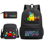 3-osaline koolikoti komplekt &otilde;pilastele Suure mahutavusega Oxfordi riidest koolikott &otilde;larihma ja pliiatsitopsiga 3-piece school bag set black