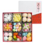 Fukuya Kyo-gashi V&auml;ike karp Hanano Miyako 1 Sortiment 9 t&uuml;&uuml;pi Konpeito Kyo-ame Ramune Pakitud Kingituss&otilde;num Saadaval