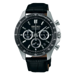 SEIKO SELECTION SBTR021 meeste k&auml;ekell patareitoitega kvartskronograaf nahkrihm must sihverplaat gray